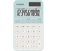 Casio Calculatrice de poche SL-310YC – 10 chiffres, solaire et pile, calcul de l'heure – Vert clair