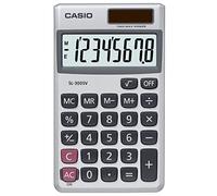 Casio SL300SV Calculatrice portative à pile et solaire Affichage 8 chiffres Touche mémoire Cache de protection 70 x 117 x 8 mm
