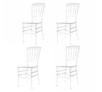 Caskunbsy Lot de 4 chaises de cuisine transparentes en polycarbonate - Pour salon - 37 x 38,5 x 90 cm - Empilables - Imperméable - Moderne et ergonomique - Charge maximale