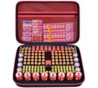 casmilee Organisateur de piles et mallette de rangement avec testeur pour 162 piles bouton AA AAA 4A C D 9 V 3 V Lithium LR44 CR2 CR123 CR1632 CR2032 18650 Rouge