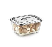Caso VacuBoxx Inox 2.6 - Récipient sous vide de 2 600 ml - VacuBoxx OneTouch - Passe au lave-vaisselle, sans BPA, récipient en verre et acier inoxydable