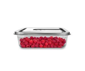 CASO VacuBoxx Inox XL 4.5 Récipient alimentaire sous vide, volume de 4500 ml, pour aliments sensibles à la pression et liquides, sans BPA, passe au four, passe au lave-vaisselle, au congélateur