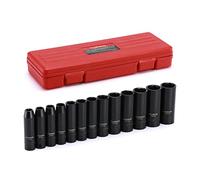 CASOMAM Lot de 13 douilles à choc 3/8" 6 points, métriques, profondes, CR-V, 7 mm à 19 mm