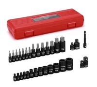 CASOMAN Jeu de 32 Torx et douilles externes femelles, 14 embouts étoile (T8 - T70) et 13 E-Torx femelles (E4-E24) - Avec 5 adaptateurs