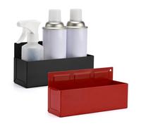 CASOMAN Lot de 2 porte-bouteilles magnétiques pour aérosol, rouge et noir, porte-bouteille magnétique, porte-bouteille de pulvérisation à montage mural, pour garage, organiseur de bouteille de