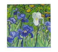Caspari 13670L Van Gogh Irises Paquet de 20 Recevez avec Serviettes Tissu/Papier Multicolore 16,5 x 16,5 x 0,02 cm