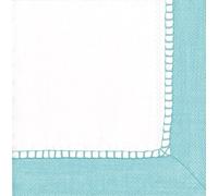 Caspari 7650B Serviettes Cocktail Bordure Boîte de 40 Serviettes en Papier Lin Bleu Oeuf