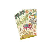 Caspari Paquet de 15 Serviettes Guest Le Jardin De Mysore, Tissu, Multicolore, 16,25x20x0,02 cm