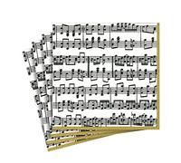 Caspari Paquet de 20 Serviettes Luncheon Musica, Tissu, Noir/Blanc, 16,5x16,5x0,02 cm