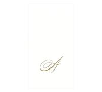 Caspari Recevez avec Les Serviettes Guest White Pearl Paper Linen, Paquet de 24, Initiale A, Or, Microfibre, Blanc Perle, 16,25x20x0,02 cm