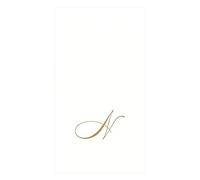 Caspari Recevez avec Les Serviettes Guest White Pearl Paper Linen, Paquet de 24, Initiale N, Or, Microfibre, Blanc Perle, 16,25x20x0,02 cm
