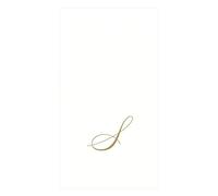 Caspari Towels, Monogram, Pack of 24 Recevez avec Les Serviettes Guest White Pearl Paper Linen, Paquet de 24, Initiale S, Or, Microfibre, Blanc Perle, 16,25x20x0,02 cm