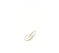 Caspari Towels, Monogram, Pack of 24 Recevez avec Les Serviettes Guest White Pearl Paper Linen, Paquet de 24, Initiale G, Or, Microfibre, Blanc Perle, 16,25x20x0,02 cm