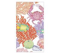 Caspari Under the Sea Disposable Paper Bathroom Guest Towel Napkins, 15 Per Package