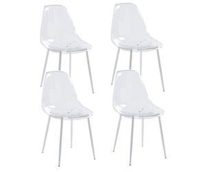 CASPER - Lot de 4 chaises transparentes pieds blancs Transparent