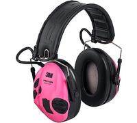 3M PELTOR Casque anti-bruit SportTac MT16H210F-478-RE 26 dB coques roses/vertes serre-tête pliable