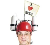 Casque à boire et petit drapeau I Love Beer rouge Multi G
