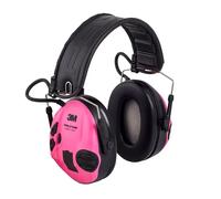 3M PELTOR Casque anti-bruit SportTac MT16H210F-478-RE 26 dB coques roses/vertes serre-tête pliable