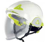 Casque de Chantier Type Casque Design Dynamique Sportif ABS visière rétractable tête 53-64cm Rotor diélectrique Deltaplus ONYX2 - Unica, Blanc