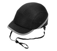 Casque de Chantier Léger en PE Noir, Style Casquette Baseball | Résistance aux Chocs, Respirant et Facile à Entretenir, pour Usine et Ateliers, Homme Femme