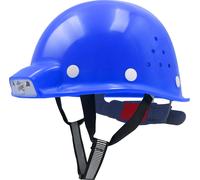 Casque de chantier Mustbau MBU-ZC111-BLU, casque de protection, casque de travail, casque pour ouvriers du bâtiment, lampe avec chargeur USB, réglable de 53 à 62 cm