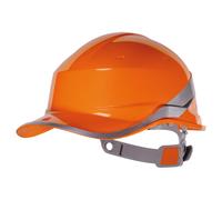 Delta Plus – Casque de chantier Diamond V – forme casquette baseball, bouton‑poussoir – Orange