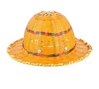 Casque de Chantier Tissé en Bambou à Large Bord, Protection Solaire | Écran L’éblouissement, Modèle Orange Respirant, Conçu pour Ouvriers du Bâtiment, Forestiers, Montage et Couleur Aléatoire