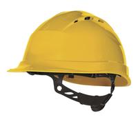 Casque de sécurité à cliquet à molette à rotor ventilé Delta Plus Quartz Up IV jaune
