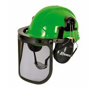 Casque de protection 3 en 1 visière grillagée oreillettes antibruit