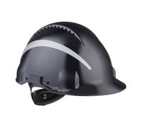 Casque de protection 3M G3000 avec indicateur d'UV, noir, ABS, ventilé Fermeture à cliquet, bande de transpiration en plastique, autocollant réfléchissant x20 morceau