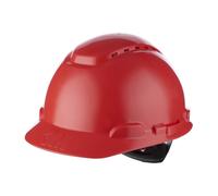 Casque de protection 3M série H700 H700NVR en rouge, ventilé, avec cliquet et bande de soudure en plastique x20 morceau