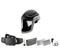 Casque de protection 3M Speedglas Versaflo M307 avec joint facial difficilement inflammable avec protection respiratoire à ventilation assistée Adflo avec tuyau d'air QRS, adaptateur, débitmètre d'air