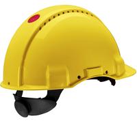 Casque de protection 3M, Uvicator, fermeture à cliquet, non ventilé, diélectrique 440 V, bande de soudure en plastique, jaune, G3001NUV-GU x20 morceau