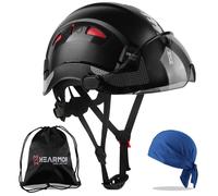 Casque de protection avec visière, conforme à la norme EN 397, en ABS, système de réglage à 6 points, réglable de 53 à 63 cm