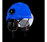 Casque de protection Climax Curro-Visor Complet White, protection intégrale, design ergonomique, avec visière pour une bonne visibilité, idéal pour les travaux industriels et à haut risque.