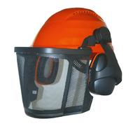 Casque De Protection Forestier, Grille à Maillage étroit, Anti-bruit 26db Relevables Et Bandeau Anti Sudation.normes Ce: En352,