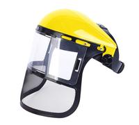 Casque de protection forestière avec protection du visage - Visière de sécurité de style Oregon avec grille en acier et protection auditive - Réglable pour tronçonneuse, débroussailleuse et travaux