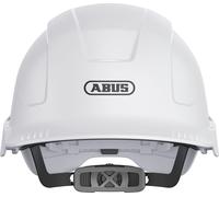 Casque de protection industrielle ABUS SCATOR, Blanc polair, Suspension textile 6 points, Molette de réglage, Support lampe frontale
