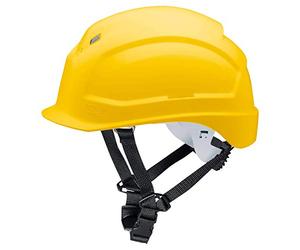Casque de Protection uvex pheos S-KR | Casque de Sécurité avec Mentonnière | Casque de Travail Chantier avec Visière Courte et Encoches Latérales Euroslot pour Coquilles Anti-Bruit