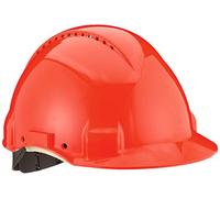 Casque de sécurité 3M™ G3000 rouge, ventilé, avec harnais standard et basane cuir