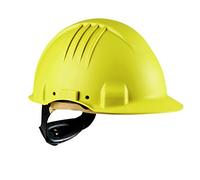 Casque de protection haute température 3M, fermeture à cliquet, non ventilé, diélectrique 1000 V, bande de soudure en cuir, jaune, G3501M-GU x20 morceau