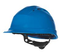Casque de sécurité à cliquet à molette à rotor ventilé Delta Plus Quartz Up IV bleu
