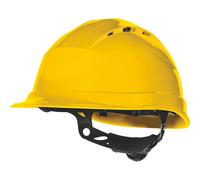 CASQUE DE CHANTIER VENTILÉ JAUNE SERRAGE CRÉMAILLÈRE DELTA PLUS - D020QUARUP4JA