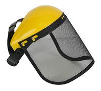 Casque de sécurité avec visière intégrale en maille pour brossage et abattage - Protection forestière et agricole