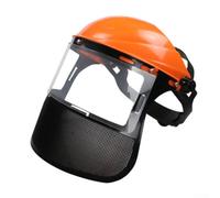 Casque de sécurité forestier réglable avec visière en maille métallique pour brosse et débroussailleuse, chapeau de protection intégral pour l'exploitation forestière et l'entretien du jardin, orange