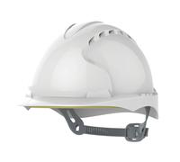 Casque de sécurité ventilé à cliquet coulissant et visière moyenne JSP EVO2 blanc