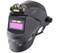 Casque de soudage à obscurcissement automatique à énergie solaire avec lampe frontale, masque de soudeur LCD, capot soudage réglable et respirant résistant la chaleur, conception rabattable