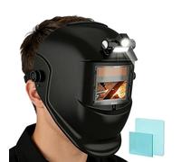 Casque de soudage Auto Dark - Lumière LED intégrée, couverture de la tête avec obscurcissement automatique, module de sécurité avec capteur avancé, matériau et résistant aux chocs |