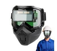 Casque de soudage auto-obscurcissant - Couleur réelle - Auto-gradation - Visière faciale anti-éclaboussures - Pour soudage et meulage à l'arc MIG TIG - Réglable et respirant - PC