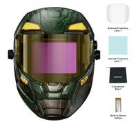 Casque de soudure automatique - OPTIM - Assombrissement automatique - Alimentation solaire et par batterie lithium - Champ de vision 11,5 × 8,2 cm - Temps de réaction 0,07 ms - Tempest Guardian